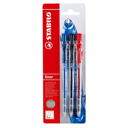 Pix cu mecanism Stabilo Liner 308, F, 3 culori / set Pixuri colorate Stabilo 