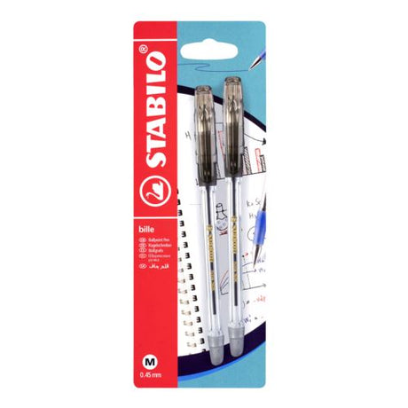 Pix fara mecanism Stabilo Bille 508, M, 2 bucati / set, negru Pixuri colorate Stabilo 