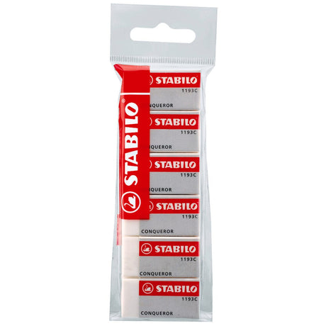 Radiera Stabilo conqueror 1193, 6 bucati / set, alb Accesorii birou Stabilo 
