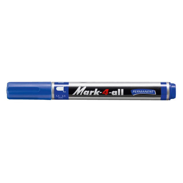 Marker permermanent Stabilo Mark-4-all, F, varf rotund, albastru Markere Stabilo 
