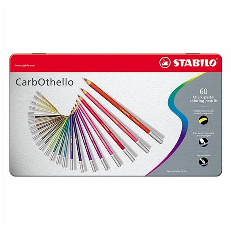 Creioane colorate Stabilo CarbOthello 60 culori/cutie metal Creioane colorate Stabilo 