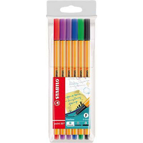 Fineliner Stabilo Point 88 set 6 culori Fineliner Stabilo 