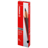 Creion grafit Stabilo Swano 4906, HB, cu radiera, coprt rosu, set 12 bucati Creioane grafit Stabilo 