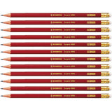 Creion grafit Stabilo Swano 4906, HB, cu radiera, coprt rosu, set 12 bucati Creioane grafit Stabilo 