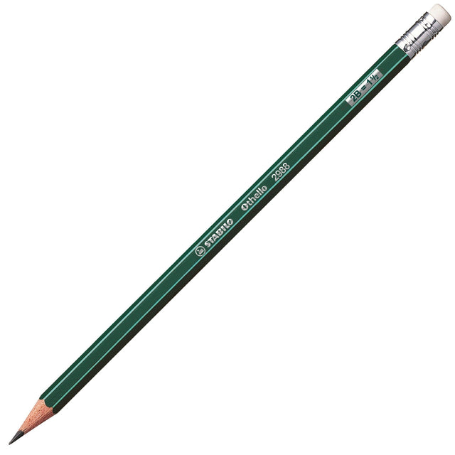 Creion grafit Stabilo Othello 2988, 2B, cu radiera, corp verde Creioane grafit Stabilo 