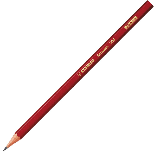 Creion grafit Stabilo Schwan 306, 2B, fara radiera, corp rosu Creioane grafit Stabilo 
