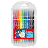 Carioca Stabilo Trio 2 in 1, 10 culori / set, etui plastic Carioci Stabilo 