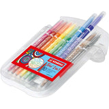 Carioca Stabilo Trio 2 in 1, 10 culori / set, etui plastic Carioci Stabilo 