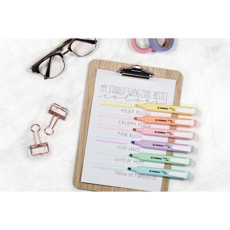 Textmarker Stabilo Swing Cool Pastel set 8 culori Textmarker Stabilo 