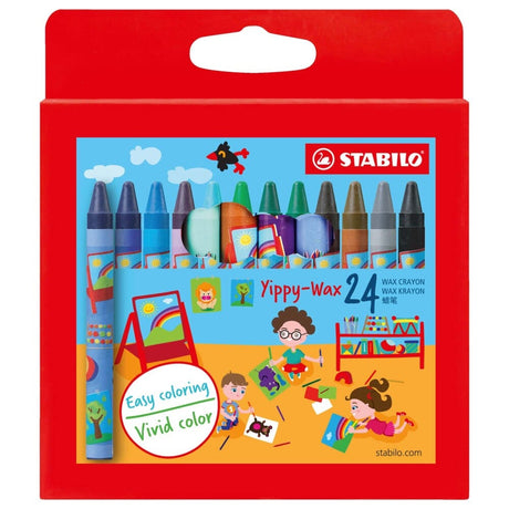 Creioane cerate Stabilo Yippy Wax, 24 culori / set Creioane cerate Stabilo 