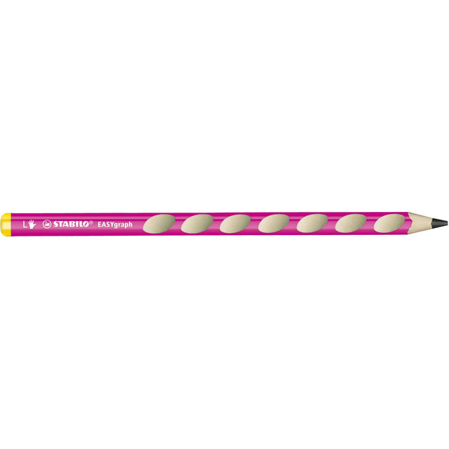 Creion grafit Stabilo EASYgraph,HB, fara radiera, ergonomic, pentru stangaci, roz Creioane grafit Stabilo 