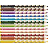 Creioane colorate Stabilo EasyColors, pentru stangaci, 6 culori/portofel carton Creioane colorate Stabilo 