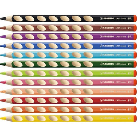 Creioane colorate Stabilo EasyColors, pentru stangaci, 6 culori/portofel carton Creioane colorate Stabilo 
