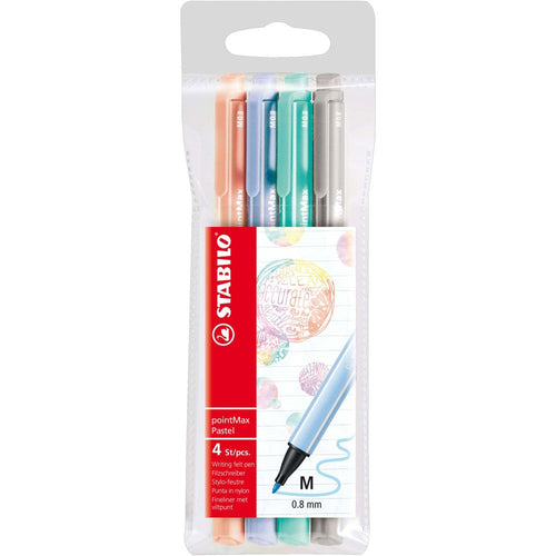 Fineliner Stabilo PointMax, 4 culori / set, culori pastel Fineliner Stabilo 