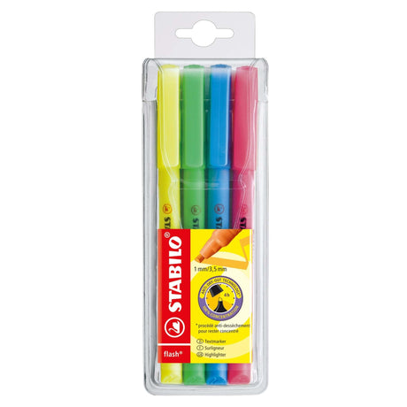 Textmarker Stabilo Flash, 4 culori / set Textmarkere Stabilo 