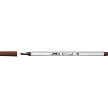 Carioca Stabilo Pen 68 Brush, cu varf tip pensula, brown Carioci Stabilo 
