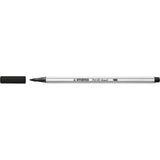 Carioca Stabilo Pen 68 Brush, cu varf tip pensula, black Carioci Stabilo 