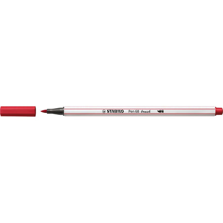 Carioca Stabilo Pen 68 Brush, cu varf tip pensula, dark red Carioci Stabilo 