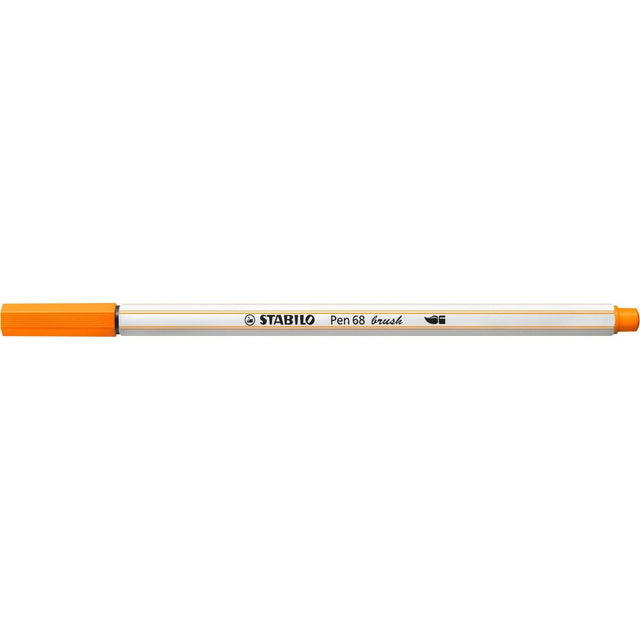 Carioca Stabilo Pen 68 Brush, cu varf tip pensula, orange Carioci Stabilo 