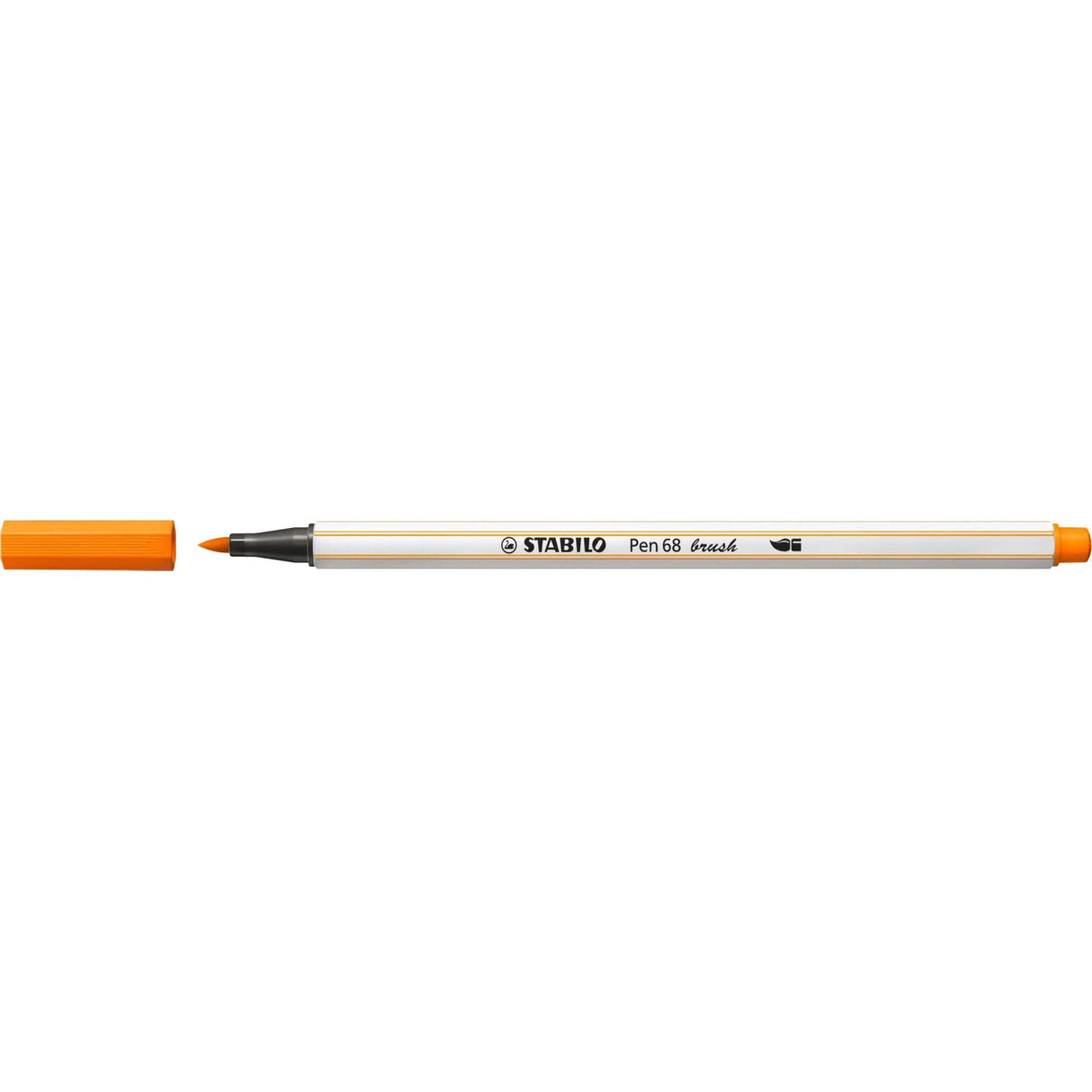 Carioca Stabilo Pen 68 Brush, cu varf tip pensula, orange Carioci Stabilo 