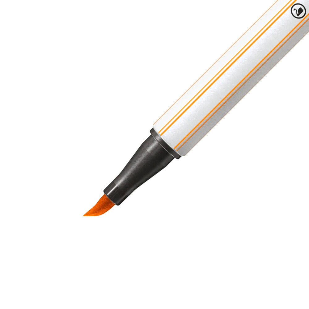 Carioca Stabilo Pen 68 Brush, cu varf tip pensula, orange Carioci Stabilo 