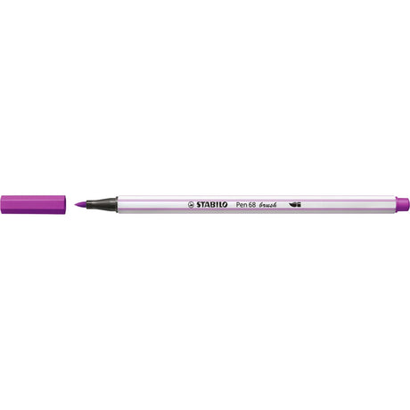 Carioca Stabilo Pen 68 Brush, cu varf tip pensula, lilac Carioci Stabilo 