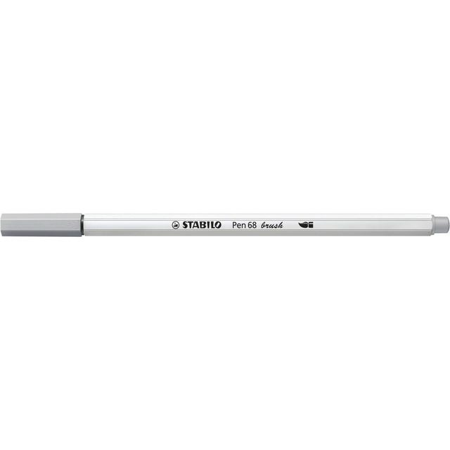 Carioca Stabilo Pen 68 Brush, cu varf tip pensula, medium cold grey Carioci Stabilo 