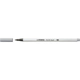 Carioca Stabilo Pen 68 Brush, cu varf tip pensula, medium cold grey Carioci Stabilo 