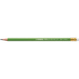 Creion grafit Stabilo GREENgraph 6004, HB, cu radiera, corp verde Creioane grafit Stabilo 
