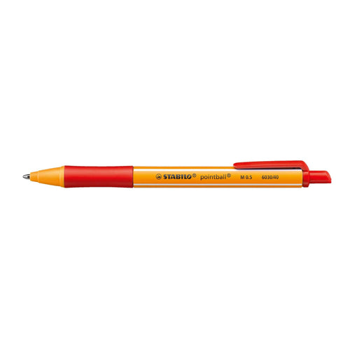 Pix cu mecanism Stabilo Pointball, 79% plastic reciclat, rosu Pixuri colorate Stabilo 