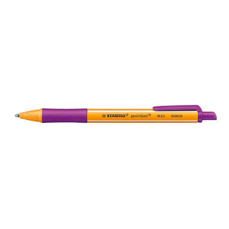 Pix cu mecanism Stabilo Pointball, 79% plastic reciclat, lila Pixuri colorate Stabilo 