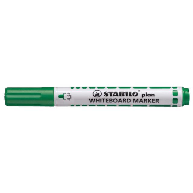 Marker pentru tabla Stabilo plan, varf rotund, verde Markere Stabilo 