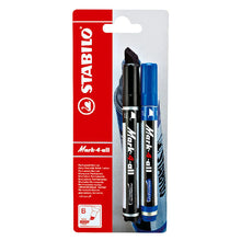 Încarcă imaginea în vizualizatorul Galerie, Marker permermanent Stabilo Mark-4-all, F, varf rotund, set 2 culori / set, albastru, negru Markere Stabilo 
