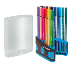 Încarcă imaginea în vizualizatorul Galerie, Carioca Stabilo Pen 68, 20 culori / set, ColorParade, suport antracit / bleu Carioci Stabilo 
