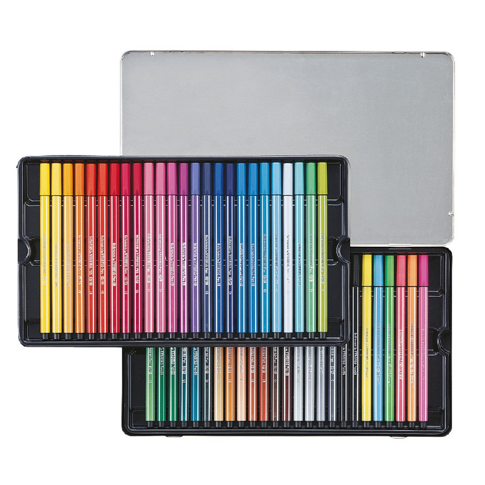 Carioca Stabilo Pen 68, 50 culori / set, cutie metalica Carioca Stabilo 