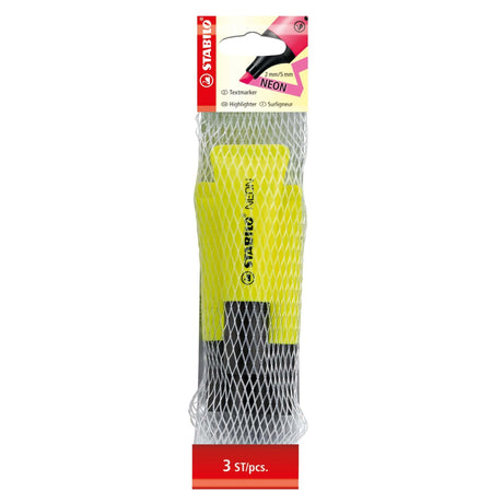 Textmarker Stabilo Neon, 3 bucati / set, galben Textmarkere Stabilo 