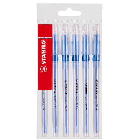 Pix fara mecanism Stabilo Galaxy 818, M, 6 bucati / set eco, albastru Pixuri colorate Stabilo 