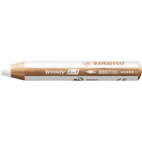 Creion colorat Stabilo woody 3 in 1, alb Creioane colorate Stabilo 