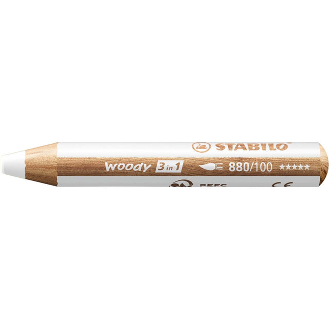 Creion colorat Stabilo woody 3 in 1, alb Creioane colorate Stabilo 