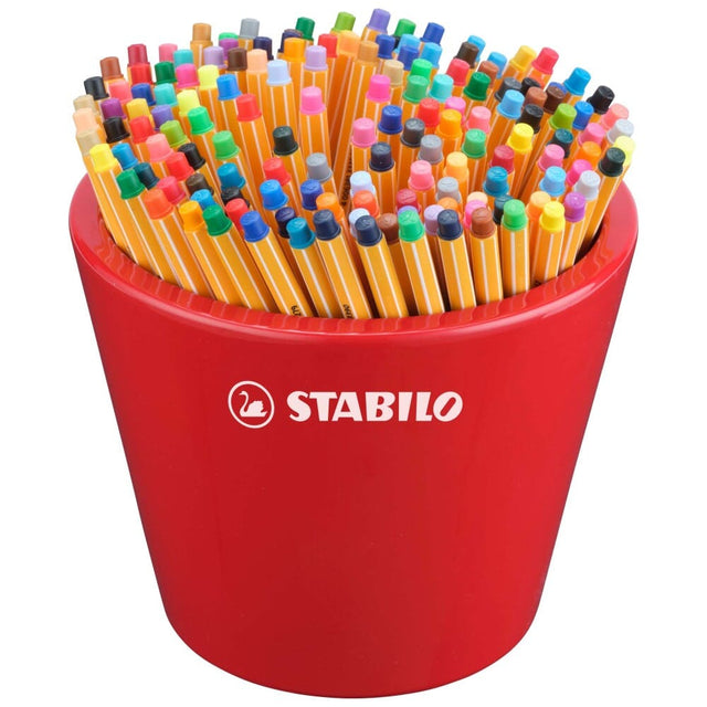 Display finelinere Stabilo Point 88, 150 bucati, 41 culori standard si 6 neon, bol ceramic Finelinere Stabilo 