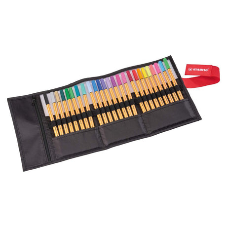 Fineliner Stabilo Point 88, 25 culori / set, rollerset Arty Fineliner Stabilo 