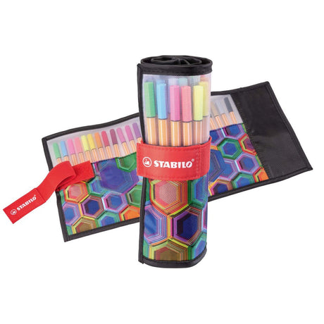 Fineliner Stabilo Point 88, 25 culori / set, rollerset Arty Fineliner Stabilo 