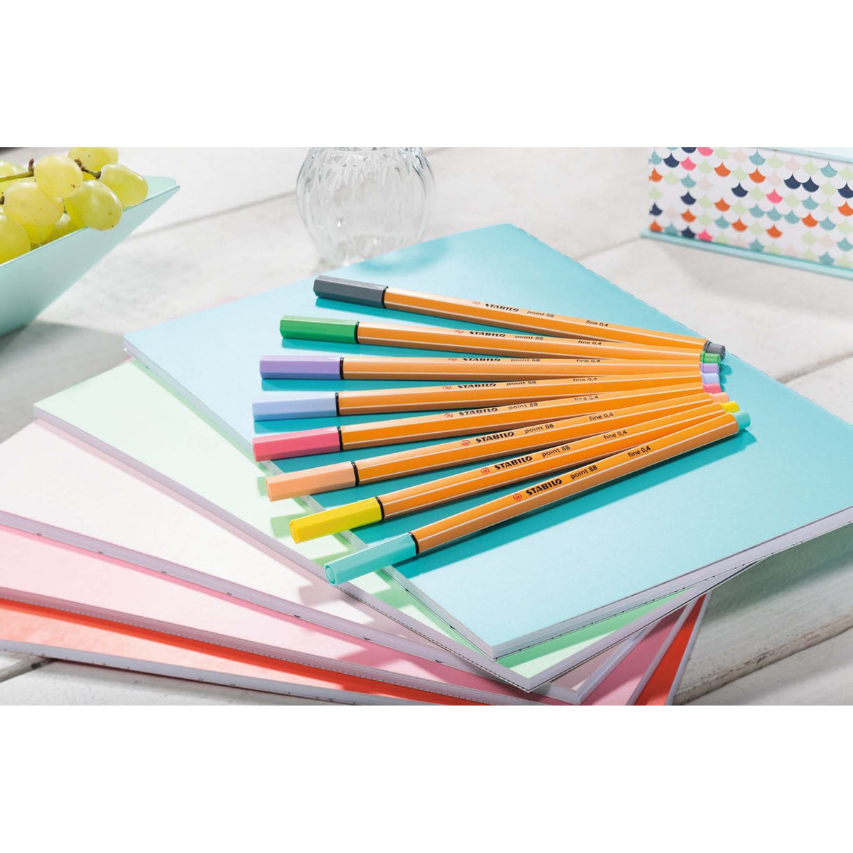 Fineliner Stabilo Point 88 pastel set 8 culori Fineliner Stabilo 