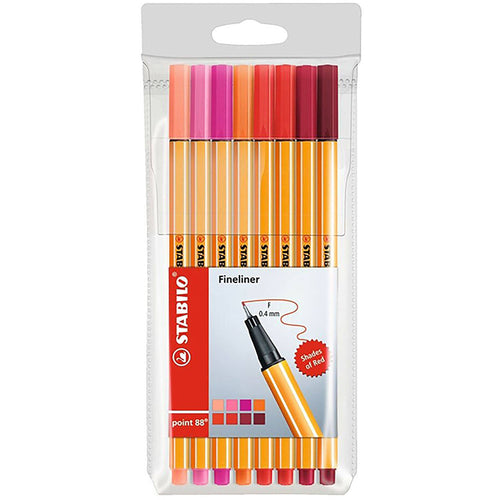 Fineliner Stabilo Point 88 Nuante de rosu 8 culori/set Fineliner Stabilo 