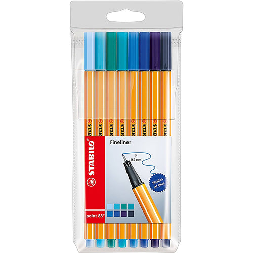 Fineliner Stabilo Point 88 Nuante de albastru 8 culori/set Fineliner Stabilo 