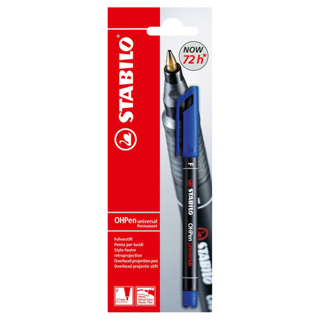 Marker universal permanent Stabilo OHPen, F,albastru, blister Markere Stabilo 