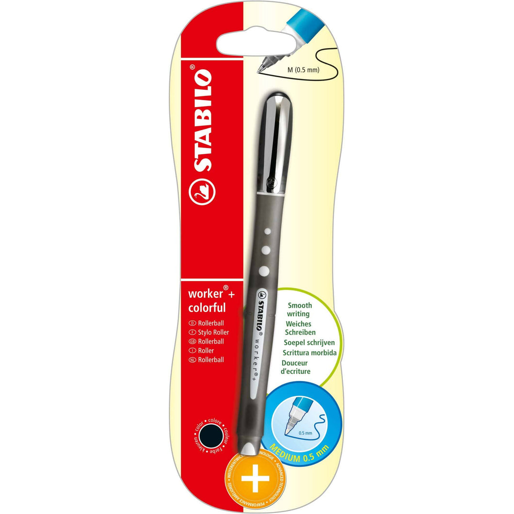 Roller Stabilo Worker Colorful, negru, blister Rollere Stabilo 