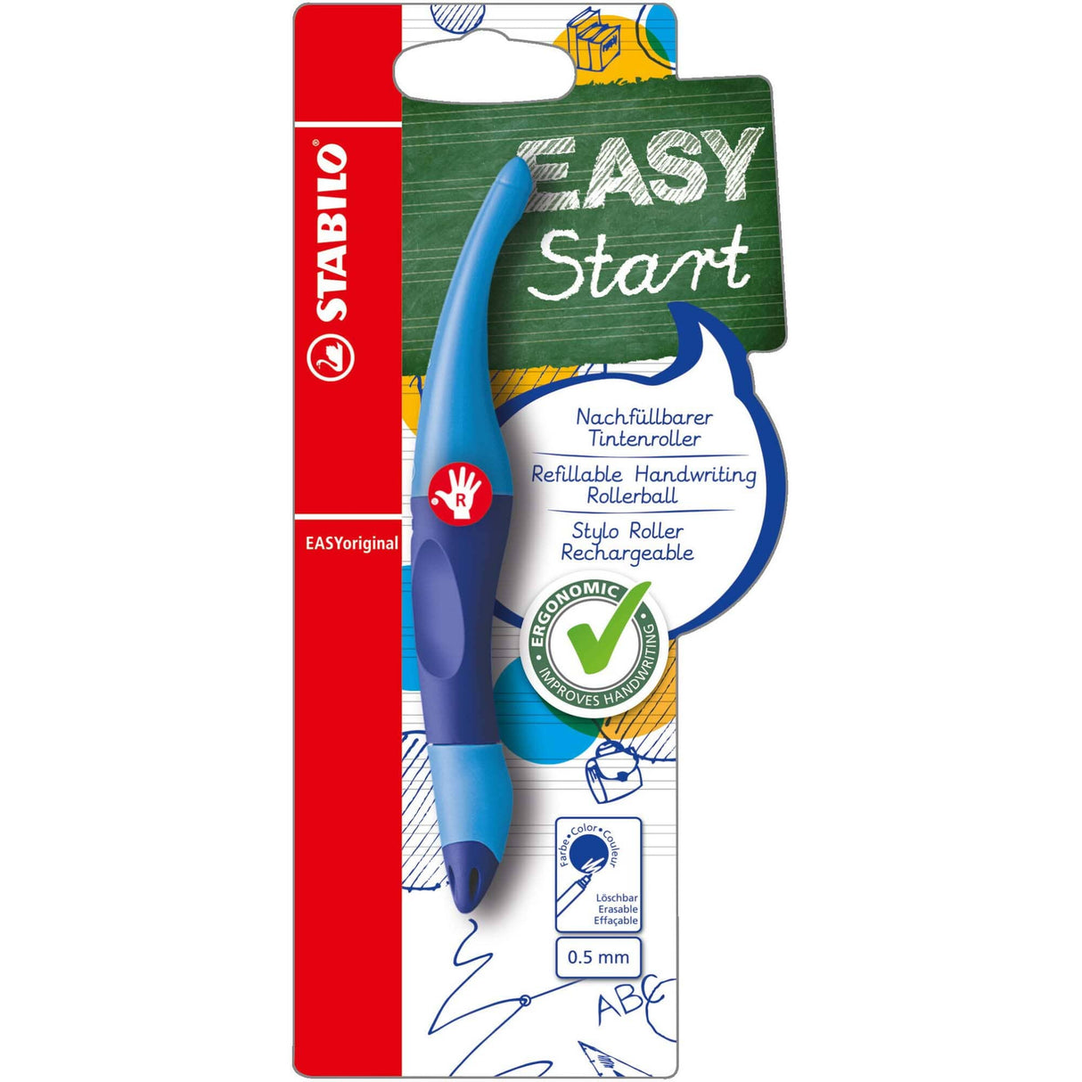 Roller Stabilo EASYoriginal, M, pentru dreptaci, albastru / bleu Rollere Stabilo 