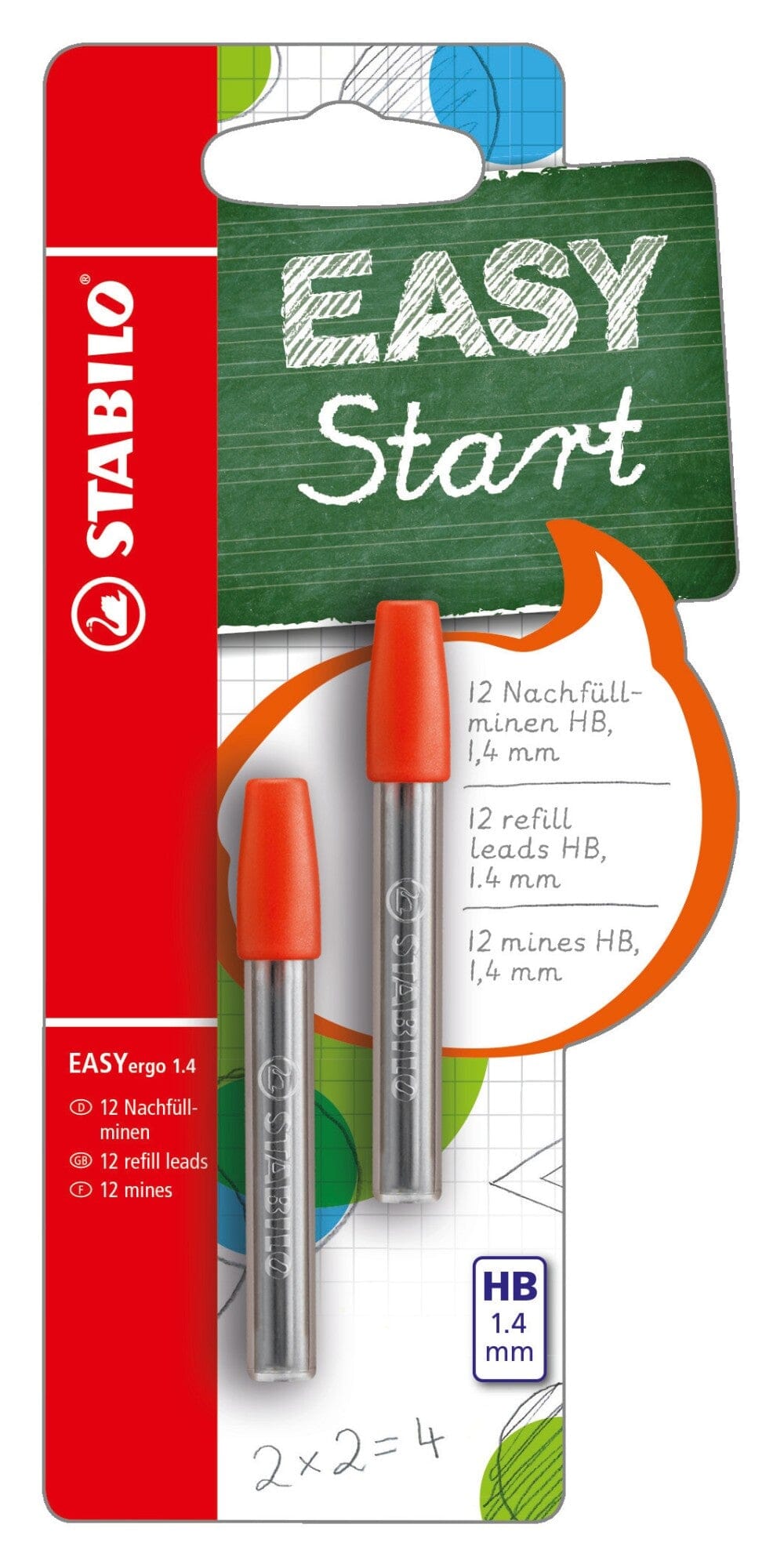 Mine creion mecanic Stabilo EASYergo 1.4, HB, set 2 x 6 bucati / set Creioane mecanice Stabilo 