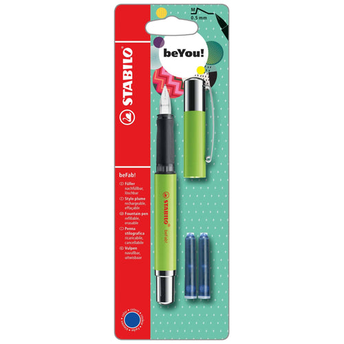 Stilou Stabilo BeYou! beFab!, Uni Colors, M, lime, 2 rezerve Stilouri Stabilo 
